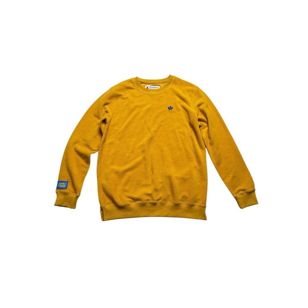 Dutch Bros Coffee Soft Fleece 100% Cotton Mustard Crew Neck Sweatshirt Men’s M